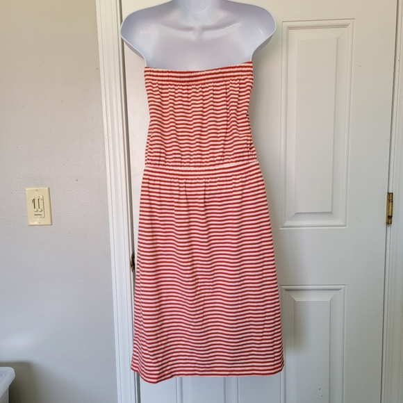 GAP Red White Striped Strapless Sundress Nautical Rope Drawstring  Size S - Picture 5 of 11